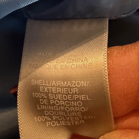 Liz Claiborne Women's Soft Blue/Periwinkle Suede Leather Jacket, Size XL - Picture 15 of 16